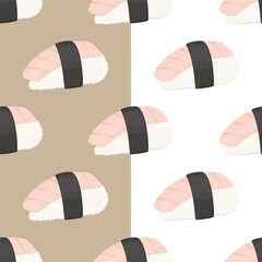 Sushi seamless pattern, Asian Food, Japanese sushi background, Sushi Roll Pattern, Japanesse restaurant background	
