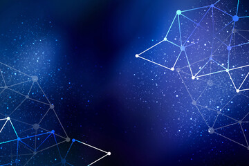 abstract network concept background. Neural networks blue background