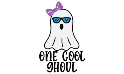 One Cool Ghoul Girl SVG, Halloween Cut File, Kids' Ghost Saying, Party Design, Girl Fall Quote, Autumn Shirt SVG, Silhouette, Cricut Svg