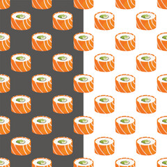 Sushi seamless pattern, Asian Food, Japanese sushi background, Sushi Roll Pattern, Japanesse restaurant background	
