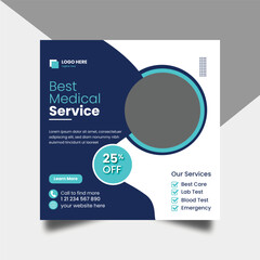 Medical healthcare social media  post and banner design.