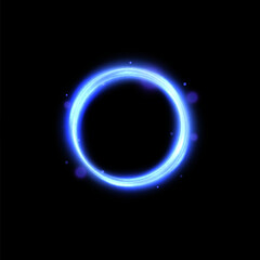 Vector bright neon circle with glow. Abstract round frame with empty space for text bright neon frame with transparency. Colorful glitter, flash. Illustration for advertising, banner, postcard.