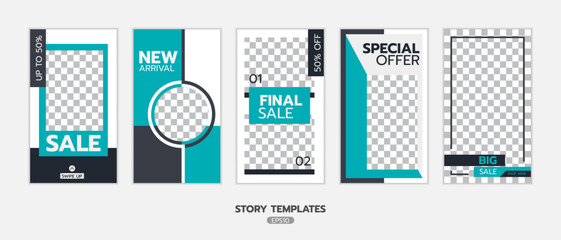 Set of stories and post frame templates. Use for, website, mobile app, poster and flyer. Vector design. no6