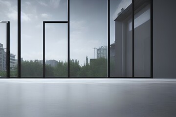 Fototapeta na wymiar low angle view of modern office block buildings - generative ai