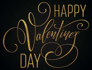 Happy valentine's day golden calligraphy design banner