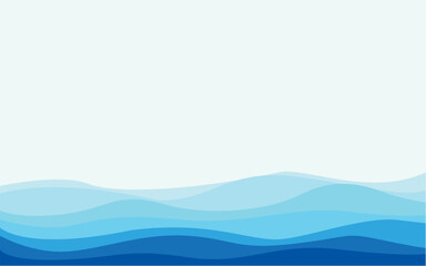 Abstract background with waves in blue tones, vector illustration simulating waves.