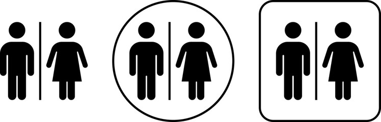 Male and female toilet icons. PNG image