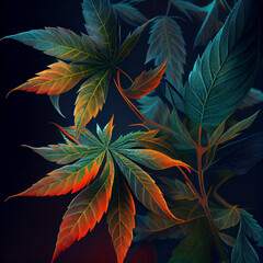 marijuana leaves,Generative AI