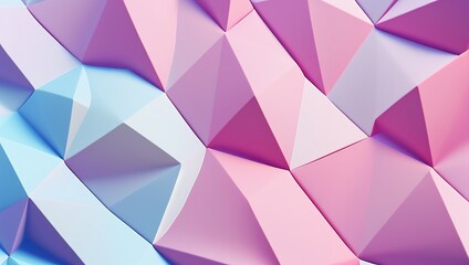 Obraz premium Arte abstracto en bajo polígono con colores pastel, IA Generativa