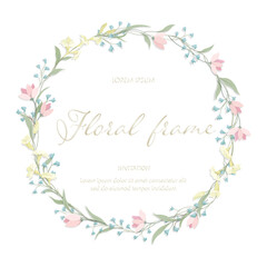 Flowers wreath for floral wallpaper template background bouquet. Botanical flowers and tropical leaf branch can be used for printing, greeting or wedding anniversary.Vector invitation card concept.