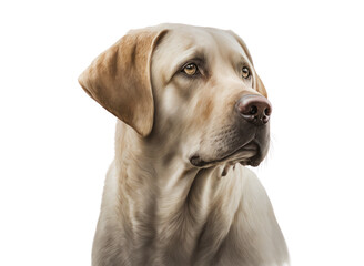 Fototapeta premium Labrador retriever dog isolated on white. generative ai , PNG