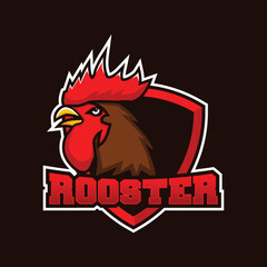 Rooster mascot sport logo design Vector illustration and esports team logo