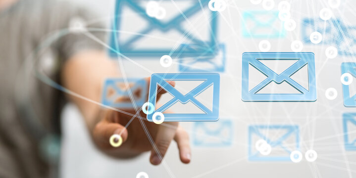 mail communication support contact concept service - 3D digital