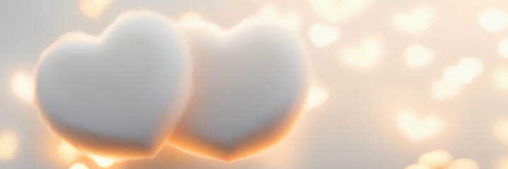 two hearts and bokeh background (Generative AI)