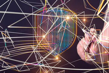 Information technology protected with firewall, secure access and encryption against cyber