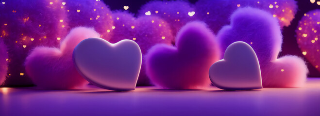 Purple hearts and lights (Generative AI)