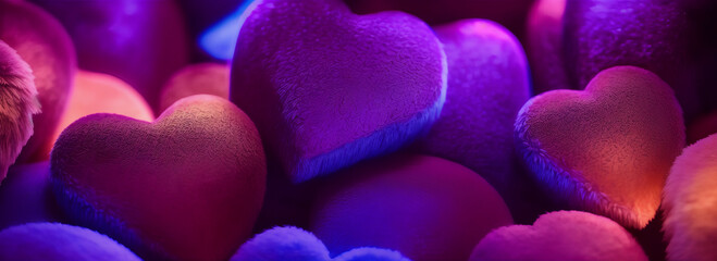 Soft purple hearts (Generative AI)