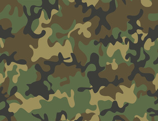 Fototapeta premium Seamless army vector camouflage pattern, classic background. Disguise