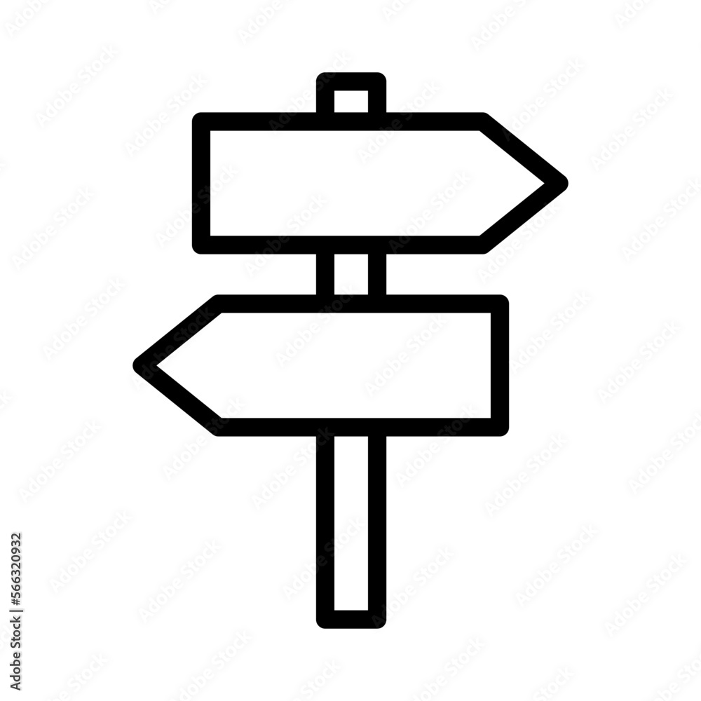 Poster simple signpost direction sign. guide. vector.