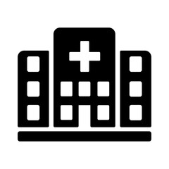Obraz premium Hospital building vector icon, ambulance illustration symbol