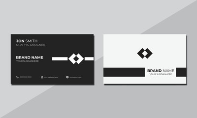 Minimal unique business card design, Double-sided professional business card design template.