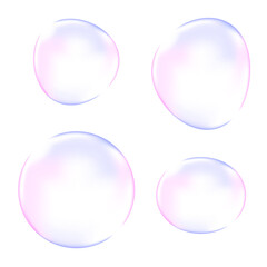 エレガントな配色の透明な球体のベクターイラストセット（グラデーションメッシュ使用）