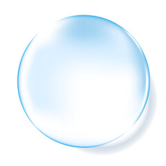 水滴をイメージした透明な球体のベクターイラスト（グラデーションメッシュ使用）