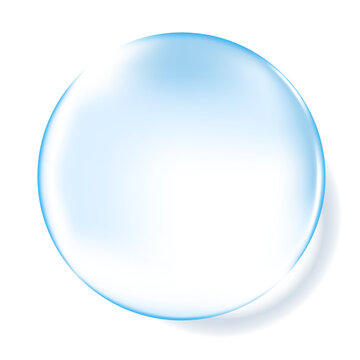 水滴をイメージした透明な球体のベクターイラスト（グラデーションメッシュ使用）