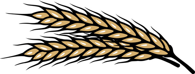 Different angles barley spike for art brush for bar menu or pattern brush logo element