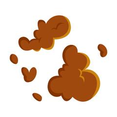 Explosive effect vector illustration. Gunshot smoke on white background. Explosion, weapon, blast concept