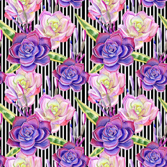 
Watercolor seamless pattern with succulents. Can be used for fabric, wallpaper and wrapping.
