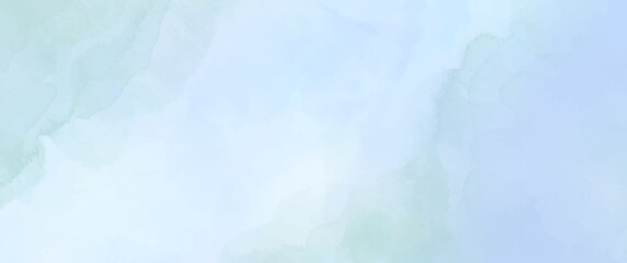 Blue spring watercolor background  for cover design, poster, cover, banner, flyer, cards. Summer watercolour illustration for design. Hand-drawn painted template. Watercolor texture.