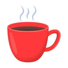 Drawing of mug of hot drink with medicine isolated on white background. Folk remedies for treatment of colds and flu, vector illustration. Health concept