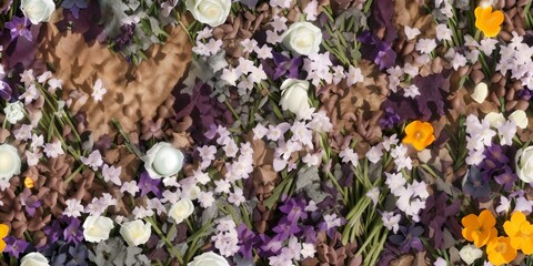 Roses and Flowers Seamless Tiled vintage, floral pattern, beautiful background for wallpaper 4K
