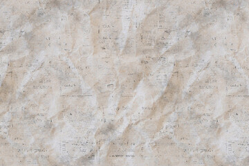 Newspaper crumpled paper grunge vintage old aged texture background