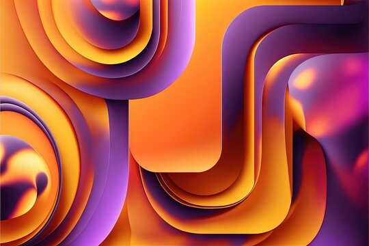  an abstract background with a purple and orange design on it's side and an orange and purple swirl on the bottom of the image.  generative ai
