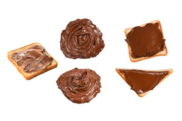 Chocolate cream isolated on white background.