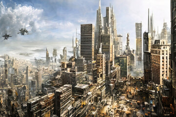 Fototapeta premium Last of us - post apocalyptic abandoned city