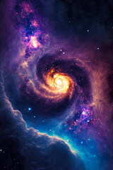 Fototapeta na wymiar Galaxy in space textured background. Generative AI