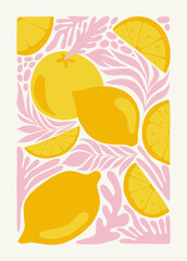 Abstract art posters template. Modern trendy Matisse minimal style. Pink, blue, yellow colors. Hand drawn design for wallpaper, wall decor, print, postcard, cover, template, banner. 