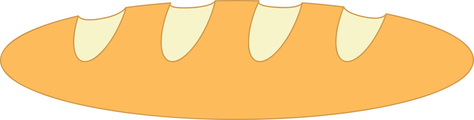 Baguette Bread Icon Vector Illustration