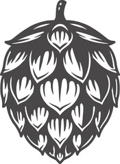 Black and white craft beer hop seed logo emblem