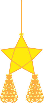 Bright Yellow Orange Parol Filipino Christmas Lantern