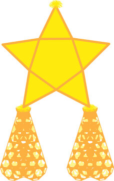 Bright Yellow Orange Parol Filipino Christmas Lantern