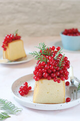 A biscuit decorated with red currant	