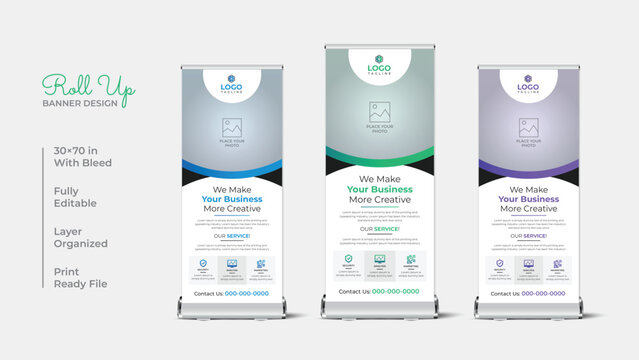 Creative corporate roll up and rack card template design