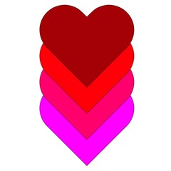 valentines day ovderlapping heart vector graphic