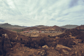 Fototapeta na wymiar Overlooking a Desert Industrial Facility