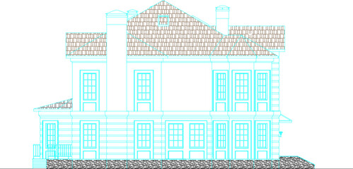 Vector sketch of classic house old building illustration