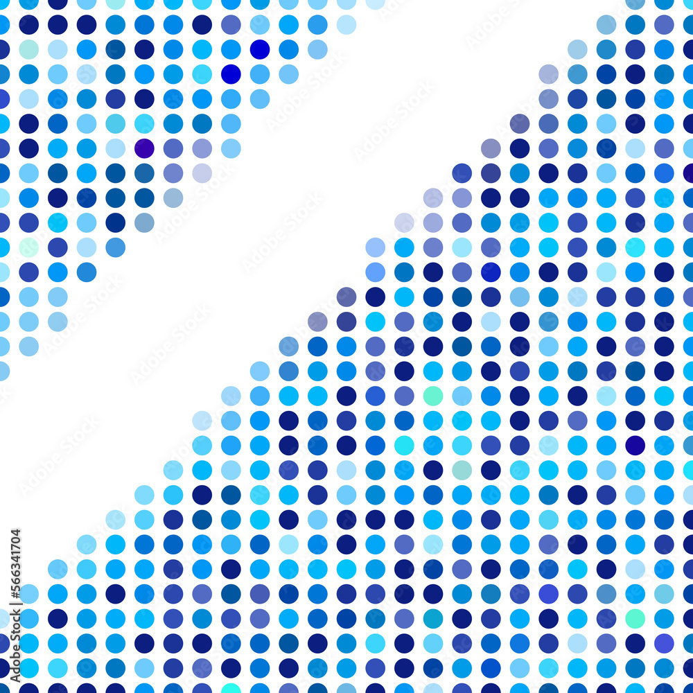 Aufkleber Mosaic background random dark and light blue circles, pattern of polka dots, neutral versatile pattern for business techno style design